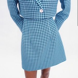 Zara Blue Checkered Skirt